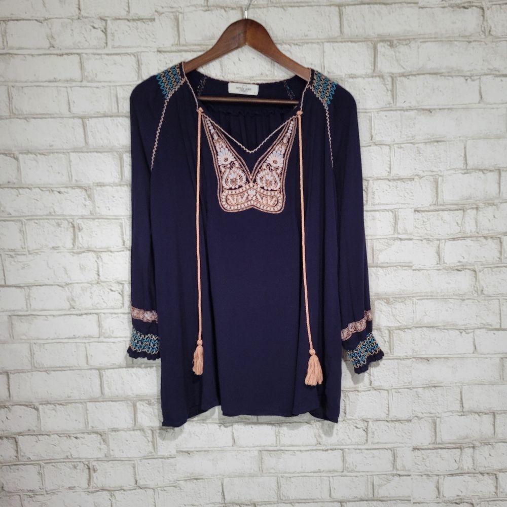 Carly Jean Los Angeles embroidery top